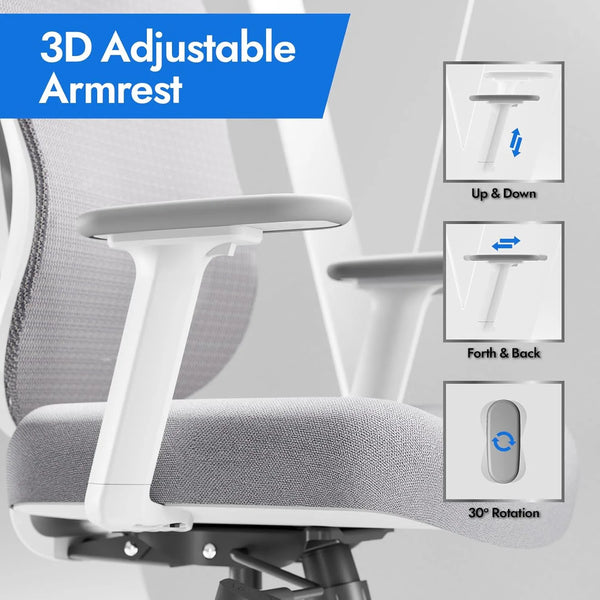 ergonomic desk chair with adjustable armrests for computer work