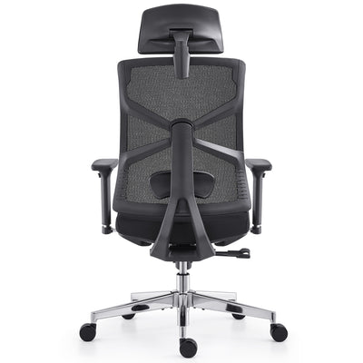 Chaise de bureau ergonomique HOLLUDLE Shaper avec appui-tête réglable, accoudoirs 4D, support lombaire, réglage de la profondeur d'assise et fonction d'inclinaison.