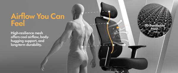 ergonomic office chair with breathable mesh back