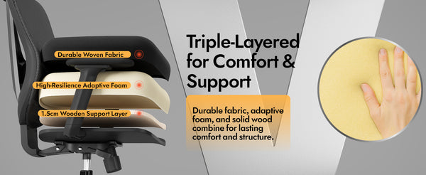 office chair with breathable seat cushion for long hours